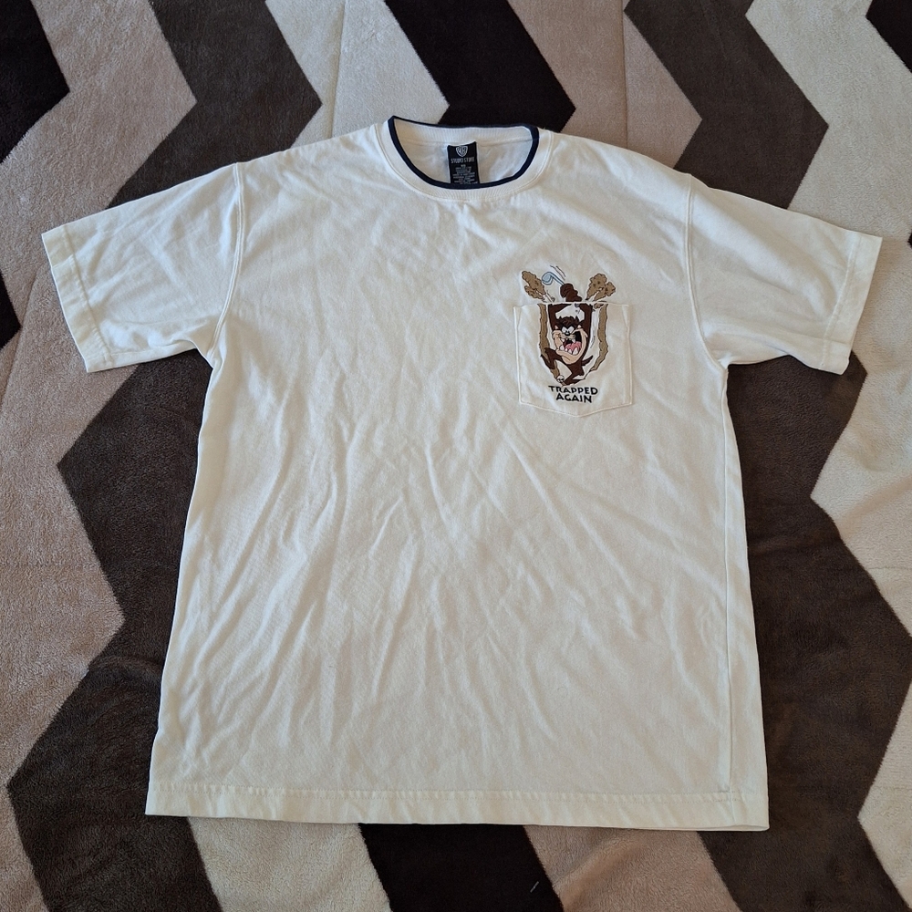 Vintage Warner Bros. Embroidered Pocket T-Shirt Adult XS Tasmanian Devil Golf